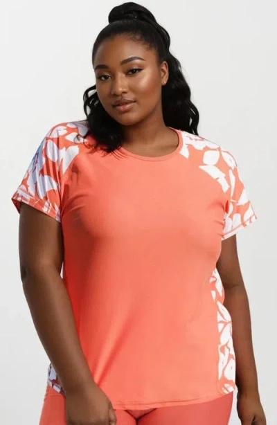 Calypsa Plus Size Loose Fit Adele Swim Top In Orange