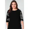 Calypsa Plus Size Loose Fit Margaux Swim Top In Black