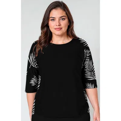 Calypsa Plus Size Loose Fit Margaux Swim Top In Black
