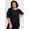 Calypsa Plus Size Loose Fit Margaux Swim Top In Black