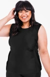 Calypsa Plus Size Loose Fit Maya Swim Top In Black