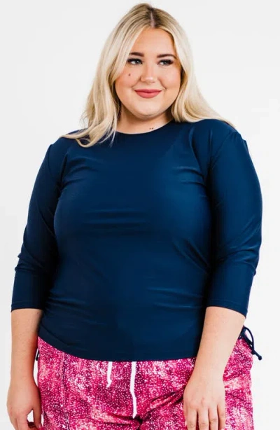 Calypsa Plus Size Margaux Swim Top In Blue