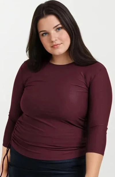 Calypsa Plus Size Margaux Swim Top In Brown