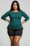 Calypsa Plus Size Margaux Swim Top In Green