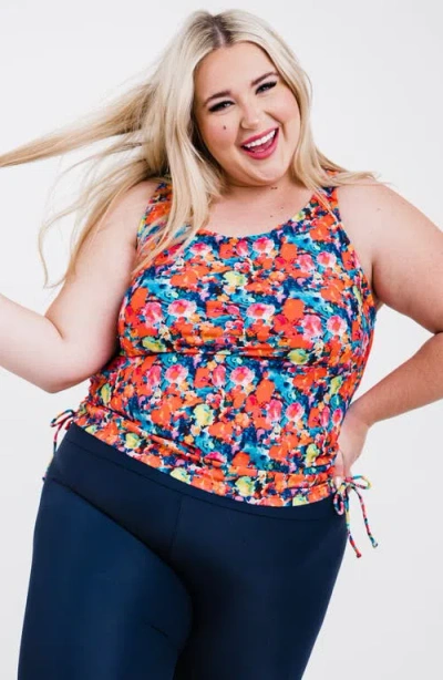 Calypsa Plus Size Maya Tankini Swim Top With Built-in Bra