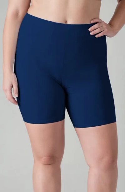 CALYPSA CALYPSA PLUS SIZE MID-THIGH SWIM SHORTS