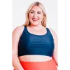 Calypsa Plus Size Racerback Swim Bra With Removable Cups In Blue