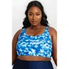 Calypsa Plus Size Racerback Swim Bra In Blue