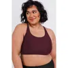 Calypsa Plus Size Racerback Swim Bra In Burgundy
