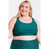 Calypsa Plus Size Racerback Swim Bra In Green