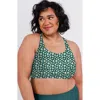 Calypsa Plus Size Racerback Swim Bra In Green