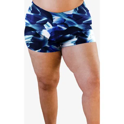 Calypsa Plus Size Swim Shorts In Blue