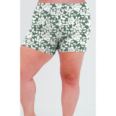 Calypsa Plus Size Swim Shorts In Brown