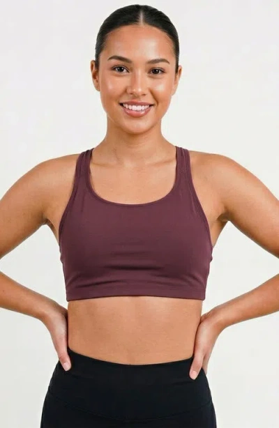 Calypsa Racerback Swim Bra With Removable Cups In Purple
