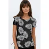 Calypsa Short Sleeve Adele Swim Top In Black