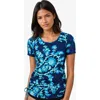 Calypsa Short Sleeve Adele Swim Top In Blue