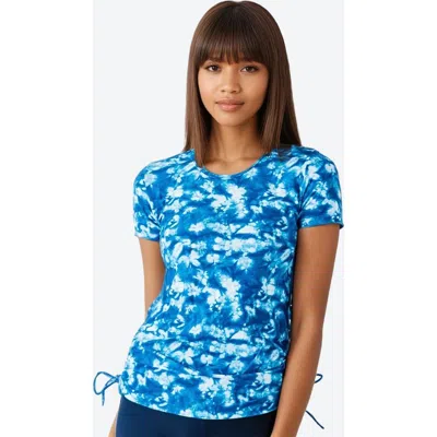 Calypsa Short Sleeve Adele Swim Top In Blue