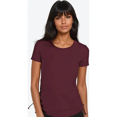 Calypsa Short Sleeve Adele Swim Top In Brown