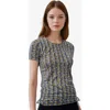 Calypsa Short Sleeve Adele Swim Top In Gray