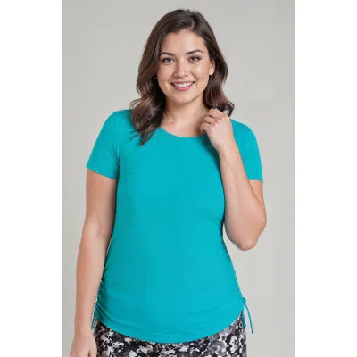 Calypsa Short Sleeve Adele Swim Top In Green