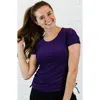 Calypsa Short Sleeve Adele Swim Top In Purple