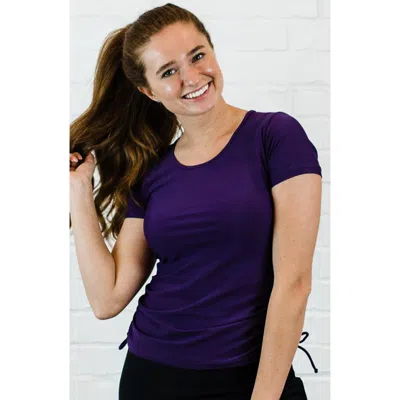 Calypsa Short Sleeve Adele Swim Top In Purple