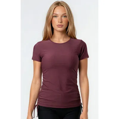 Calypsa Short Sleeve Adele Swim Top In Red