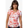 Calypsa Short Sleeve Adele Swim Top In Red