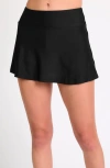 Calypsa Short Swim Skort With Shorts In Black