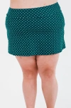 Calypsa Short Swim Skort With Shorts In Green