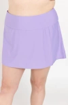 Calypsa Short Swim Skort With Shorts In Purple