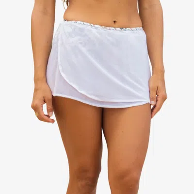 Calypsa Women's 2in1 Bikini Bottom With Snap On Mesh Skirt In Blue