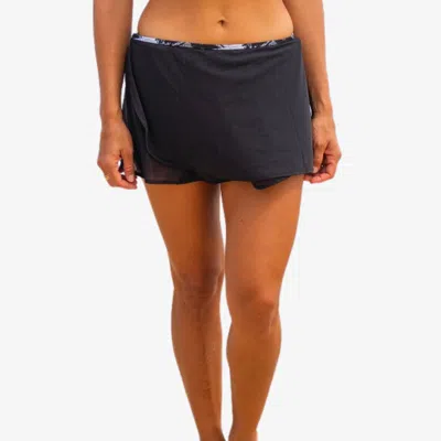 Calypsa Women's 2in1 Bikini Bottom With Snap On Mesh Skirt In Multi