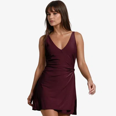 Calypsa Women's Alana Swim Dress In Burgundy