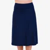 Calypsa Long Swim Skort With Capri Leggings In Blue