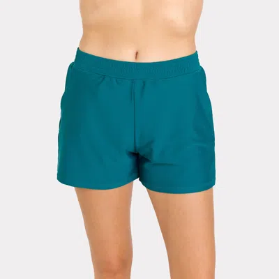 Calypsa Women's Classic Fit Swim Shorts With Panty In Green