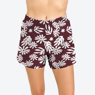 Calypsa Women's Classic Fit Swim Shorts With Panty In Multi