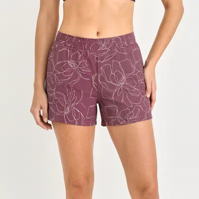 Calypsa Classic Fit Swim Shorts With Panty In Burgundy