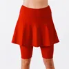 Calypsa Women's Flared Mid-thigh Swim Skirt With Bike Shorts In Red