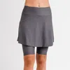 CALYPSA WOMEN'S FLARED MID-THIGH SWIM SKIRT WITH BIKE SHORTS