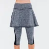 Calypsa Women's Midi Lycra Sport Skirt With Attached 10" Leggings In Grey