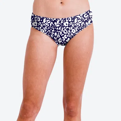 Calypsa Women's Full Coverage Bikini Bottom - Patterns In Blue