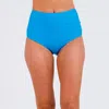Calypsa Women's Full Coverage Color Block High-waisted Bikini Bottom In Multi