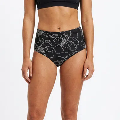 Calypsa Women's Full Coverage High Waisted Bikini Bottom In Black