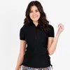 CALYPSA WOMEN'S HALF-ZIP SHORT SLEEVE RASHGUARD ADELE SWIM TOP