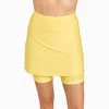 Calypsa Women's High-waisted A-line Swim Skirt With Shorts In Multi