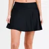 Calypsa Women's High Waisted Flowy Swim Skirt With Shorts In Black