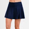 Calypsa Flowy Swim Skirt With Shorts In Blue