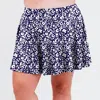 Calypsa Plus Size Flowy Swim Skirt With Shorts In Multi
