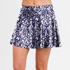 Calypsa Plus Size Flowy Swim Skirt With Shorts In Multi